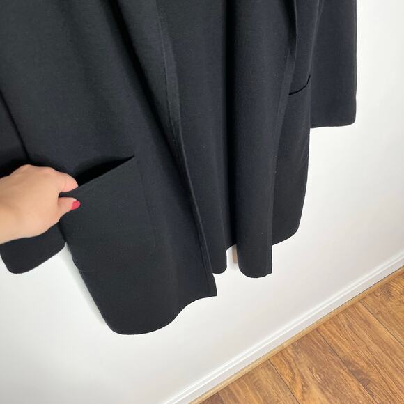 J. Crew Open Front Sweater Blazer Womens XS Black Merino Wool Classic Pockets - Picture 7 of 10